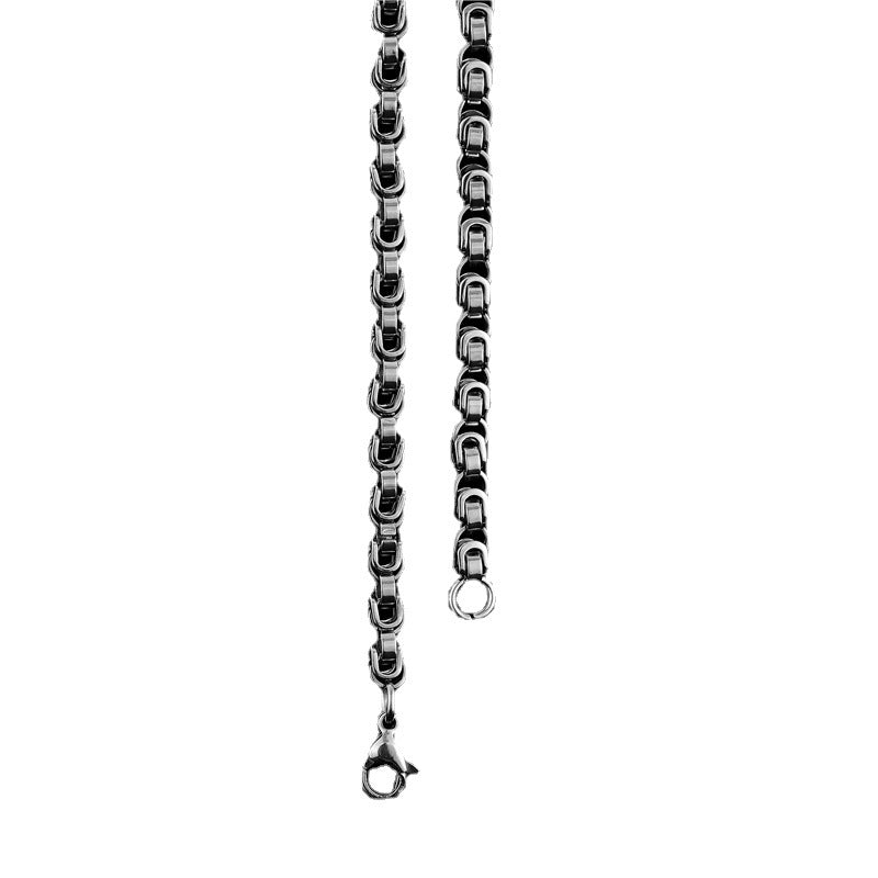 Simple Dark Steel Chain Necklace