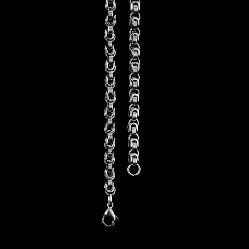 Simple Dark Steel Chain Necklace