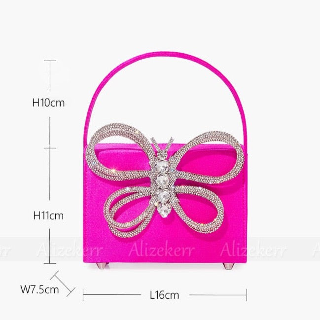 Siria Crystal Butterfly Bow Evening Bags - 8 Colors