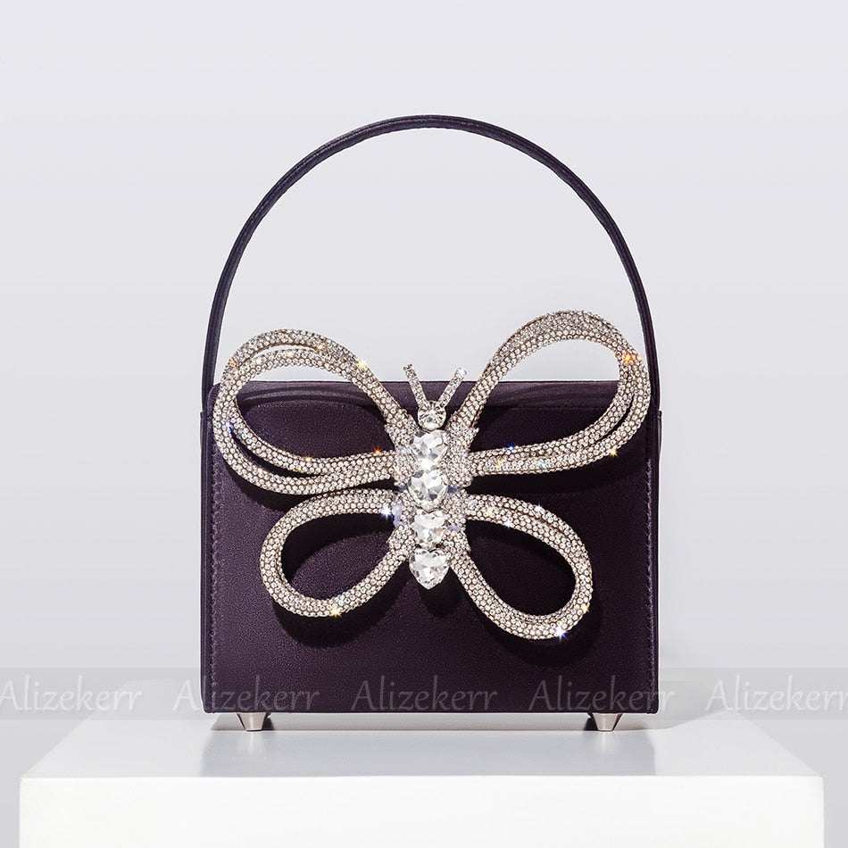 Siria Crystal Butterfly Bow Evening Bags - 8 Colors