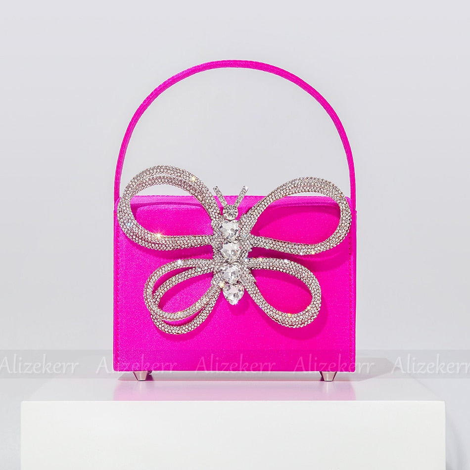 Siria Crystal Butterfly Bow Evening Bags - 8 Colors