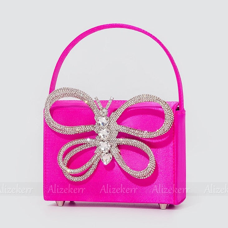 Siria Crystal Butterfly Bow Evening Bags - 8 Colors
