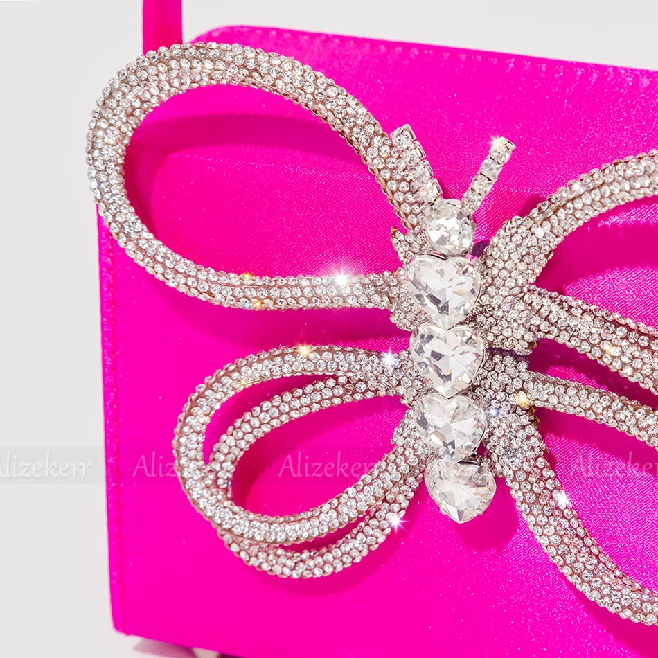 Siria Crystal Butterfly Bow Evening Bags - 8 Colors