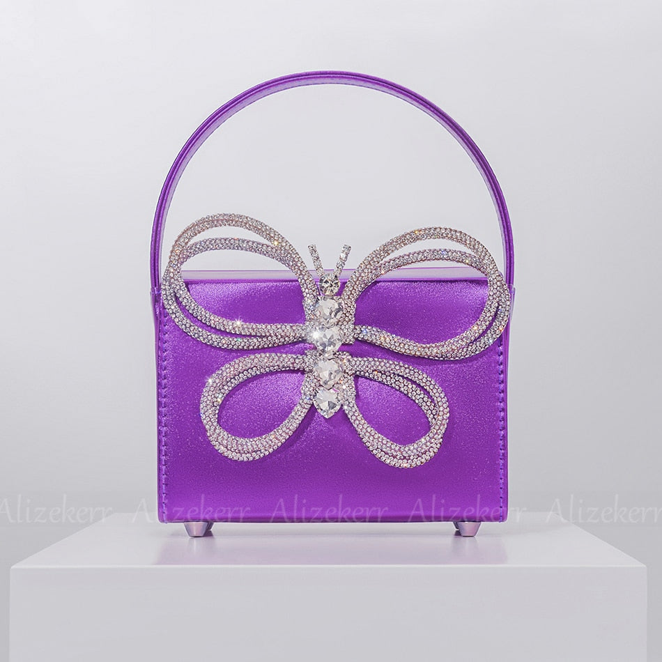 Siria Crystal Butterfly Bow Evening Bags - 8 Colors