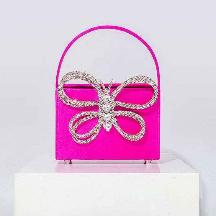 Siria Crystal Butterfly Bow Evening Bags - 8 Colors