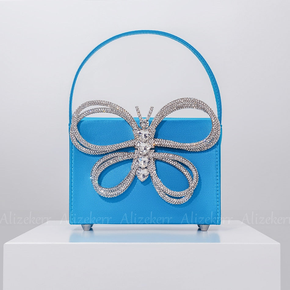 Siria Crystal Butterfly Bow Evening Bags - 8 Colors