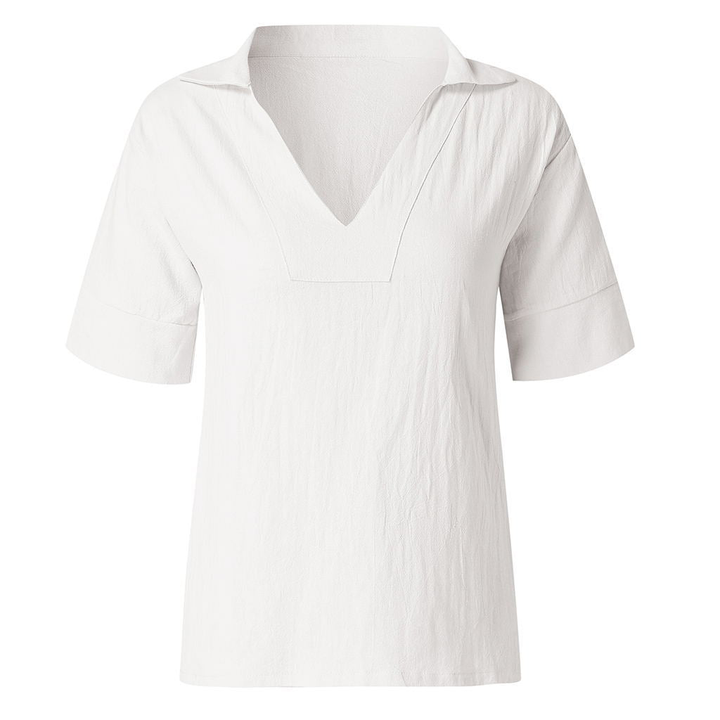 Sita Linen Blend V-Neck Blouse - 7 Colors