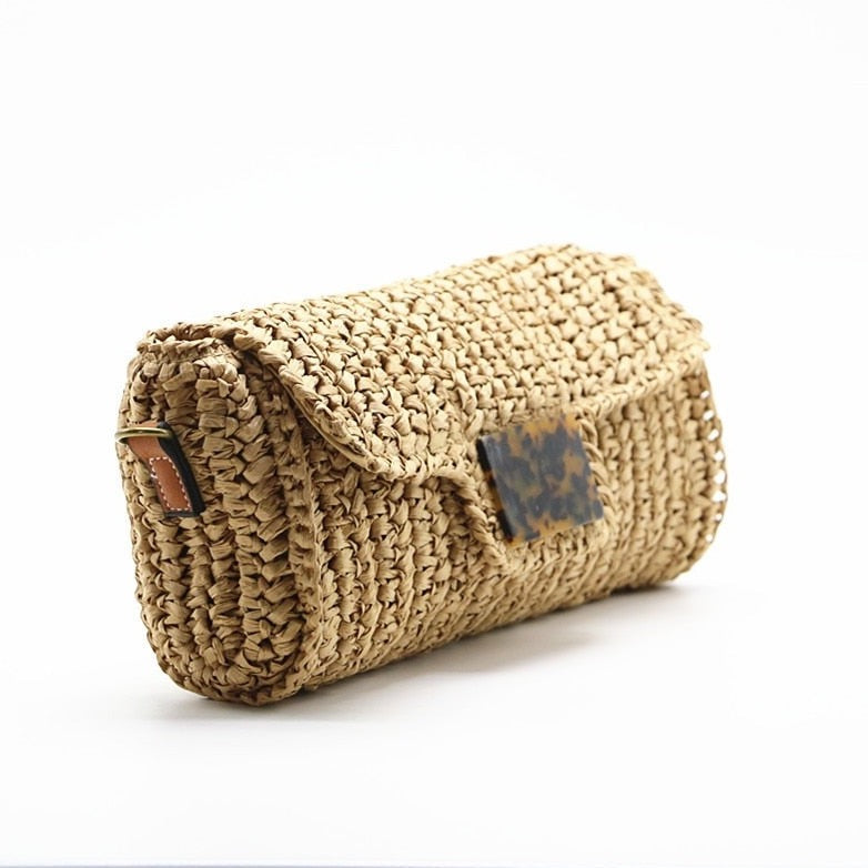 Siti Straw Baguette Clutch Bag