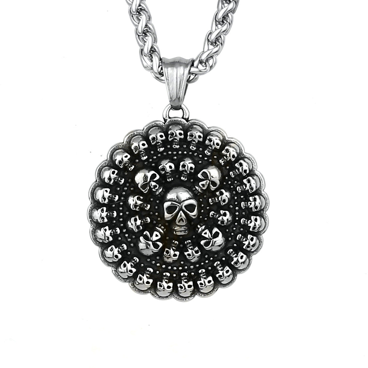 Skeleton Ghost Head Round Personality Necklace