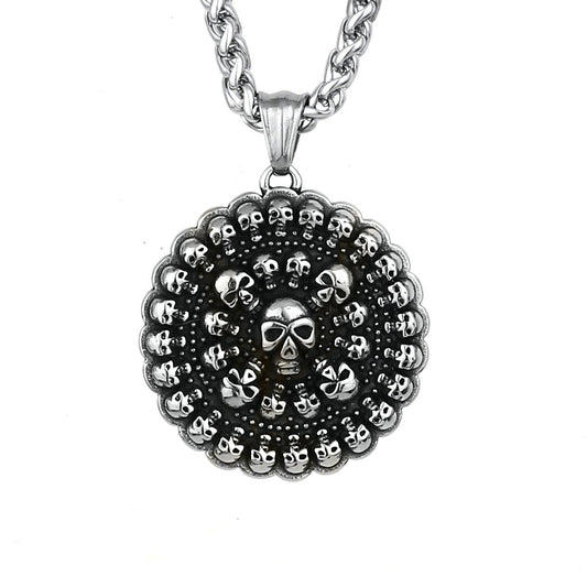 Skeleton Ghost Head Round Personality Necklace