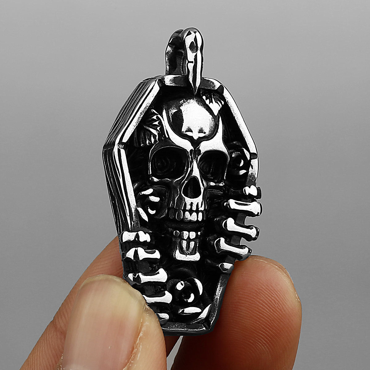 Skull Head & Hands Necklace