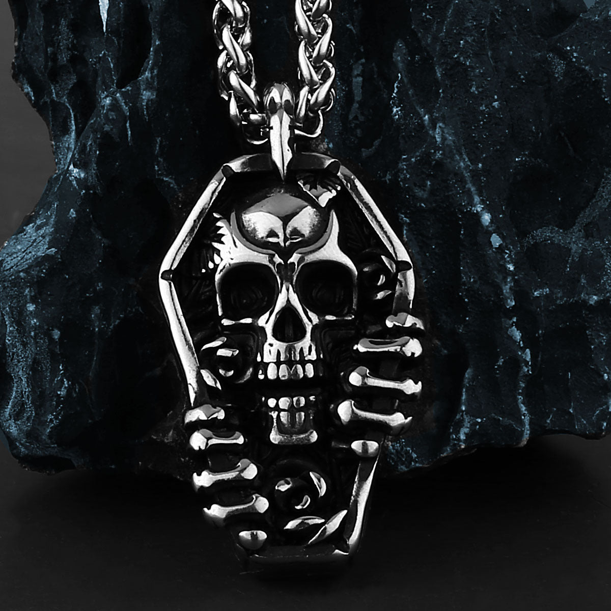 Skull Head & Hands Necklace