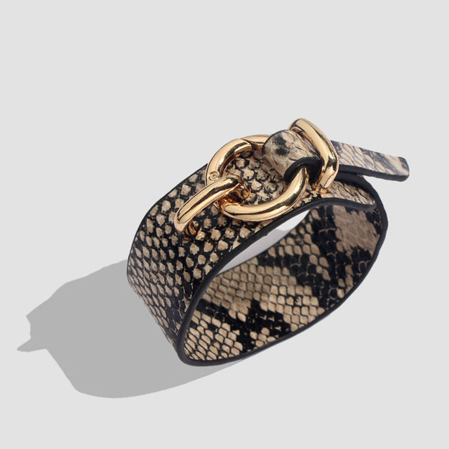 Snakeskin Prints Faux Leather Bracelets - 3 Colors