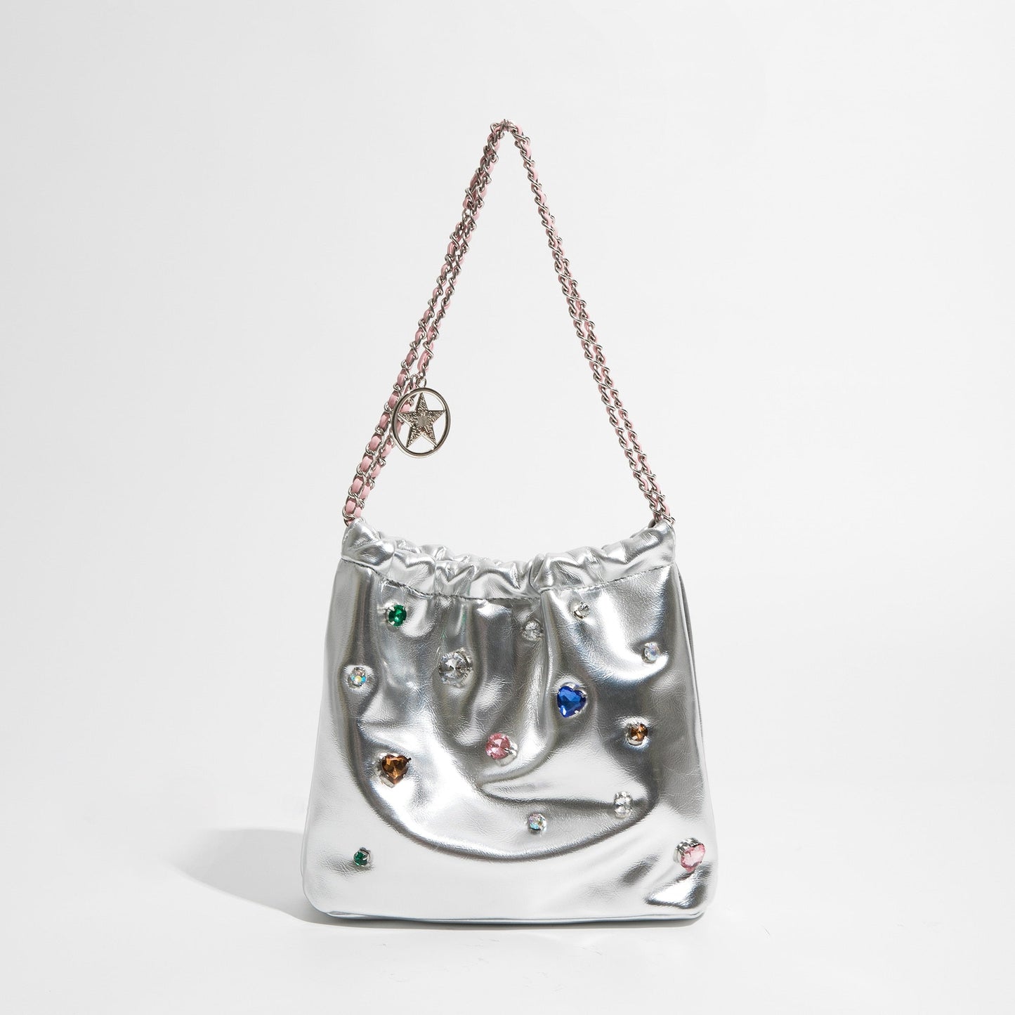 Sobie Gemstone Embellished Shine Hobo Bags