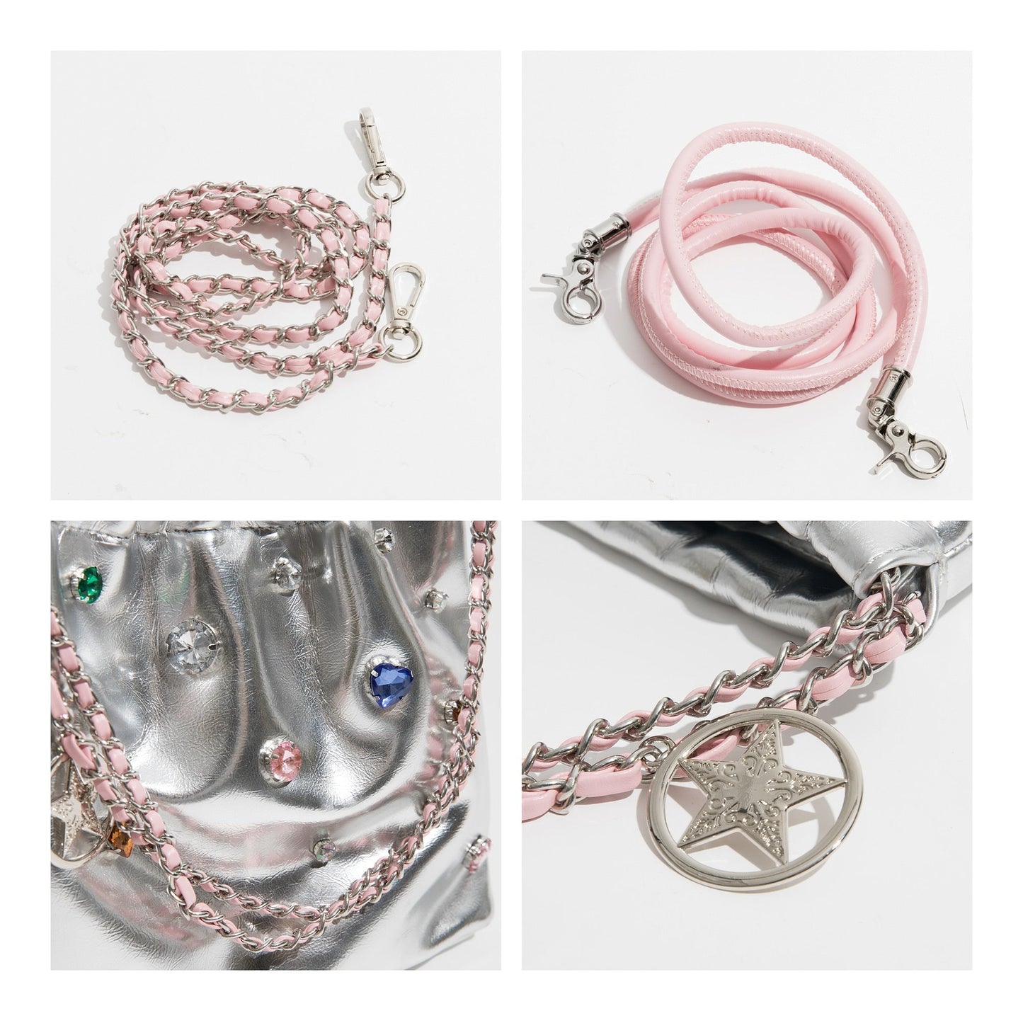 Sobie Gemstone Embellished Shine Hobo Bags