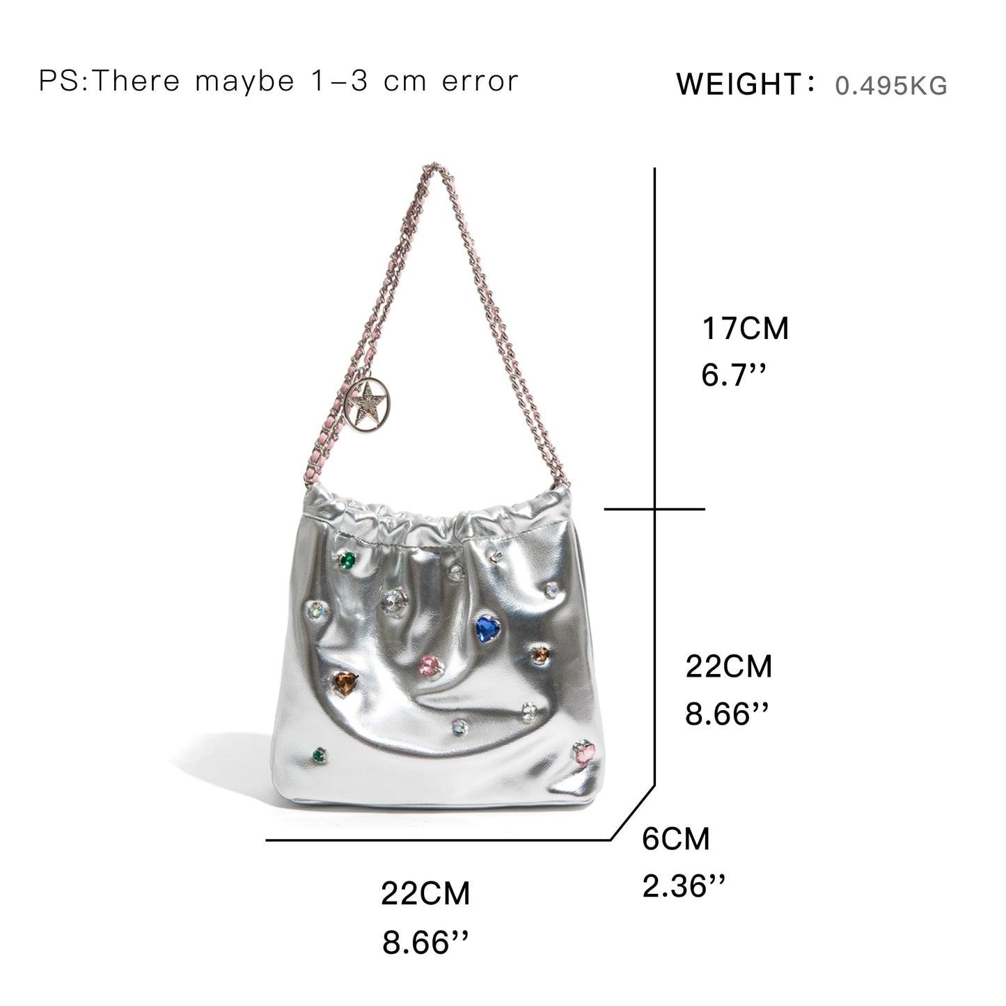 Sobie Gemstone Embellished Shine Hobo Bags