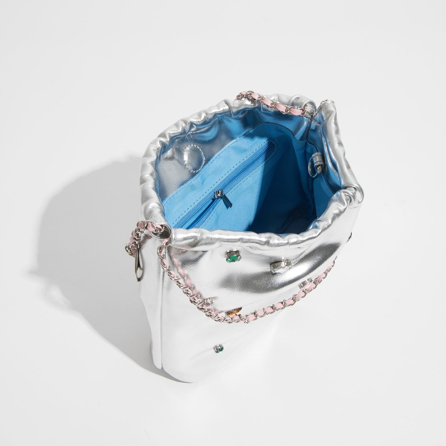 Sobie Gemstone Embellished Shine Hobo Bags