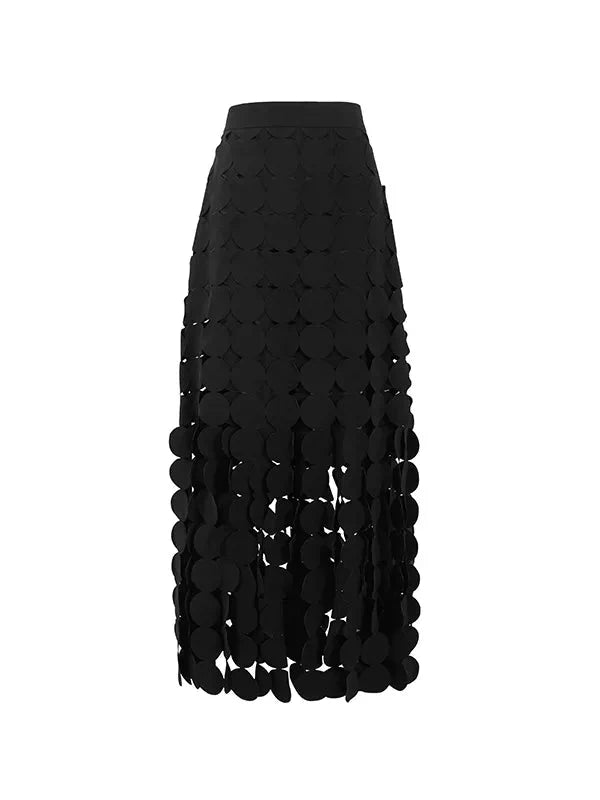 Sonya Midi Skirt with Circle Tassels