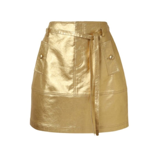 Space Gold Metallic Mini Skirt