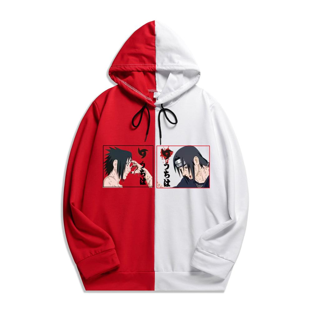 Hot Japanese Anime Print Patchwork Hoodie