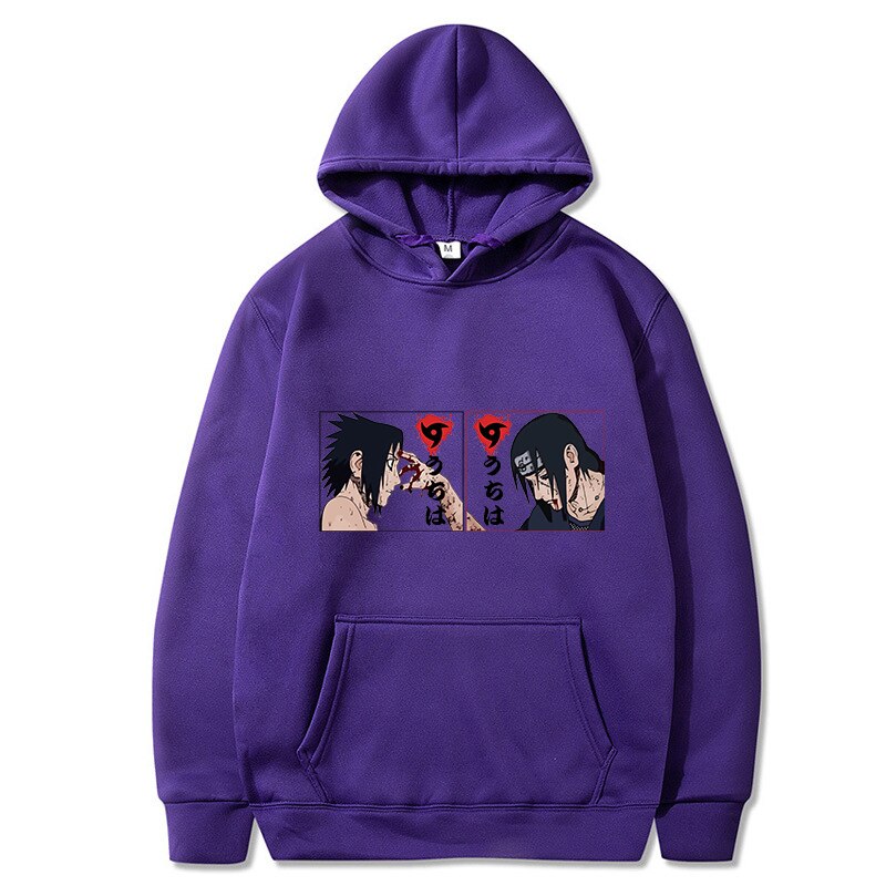 Hot Japanese Anime Print Patchwork Hoodie
