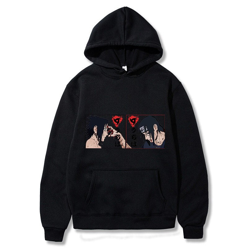 Hot Japanese Anime Print Patchwork Hoodie
