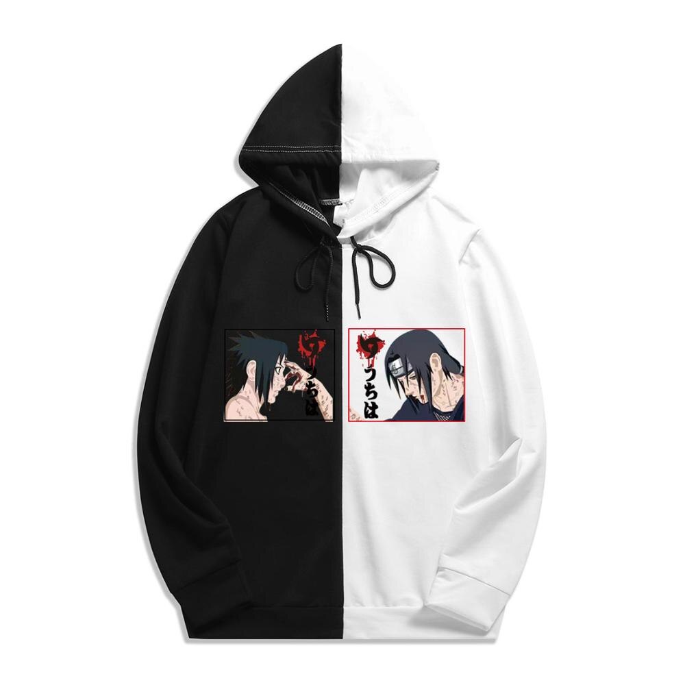 Hot Japanese Anime Print Patchwork Hoodie