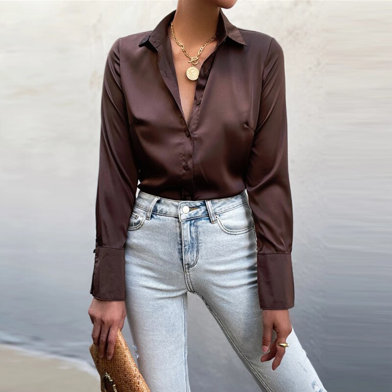 Elegant Office Satin Blouse