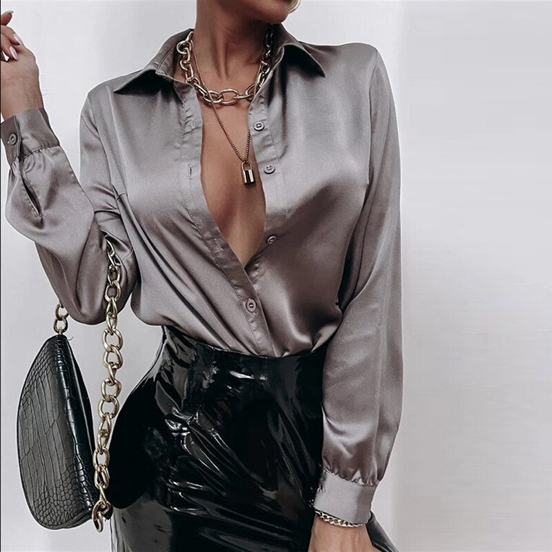 Elegant Office Satin Blouse