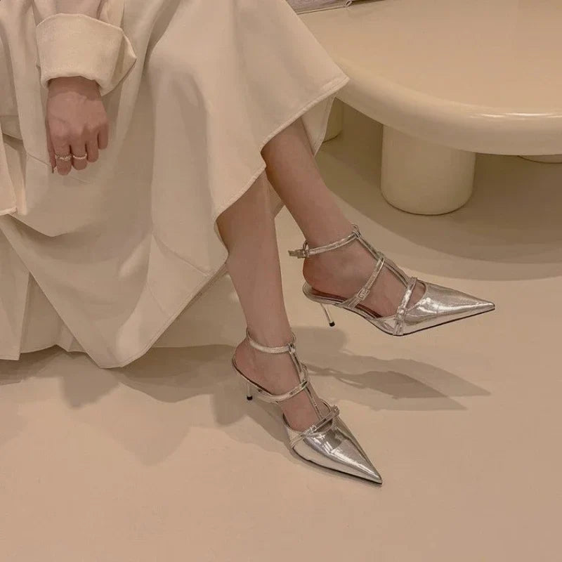 Comfortable Solid Buckle Elegant New Summer Fashionable Low Heel Pumps