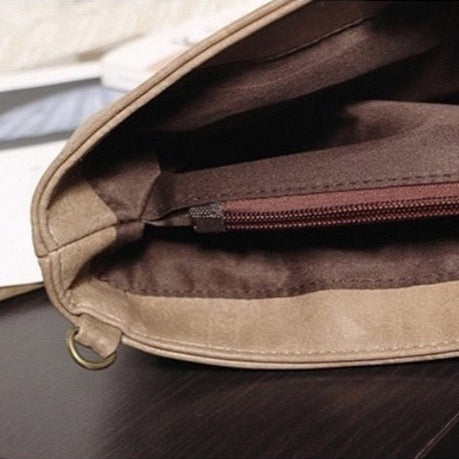 Square Faux Leather Wrist Handle Envelope Clutches - 9 Colors