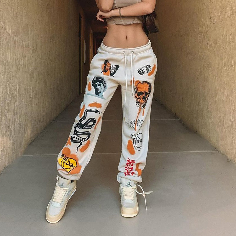 Street Style Harajuku Graphic Prints Jogger Pants - 3 Colors
