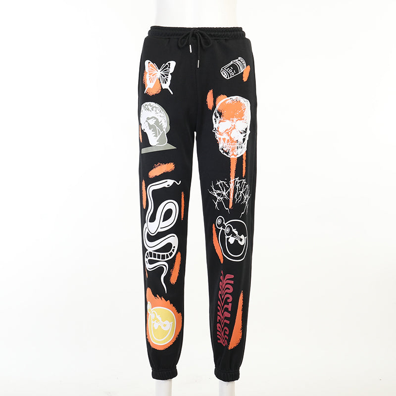 Street Style Harajuku Graphic Prints Jogger Pants - 3 Colors