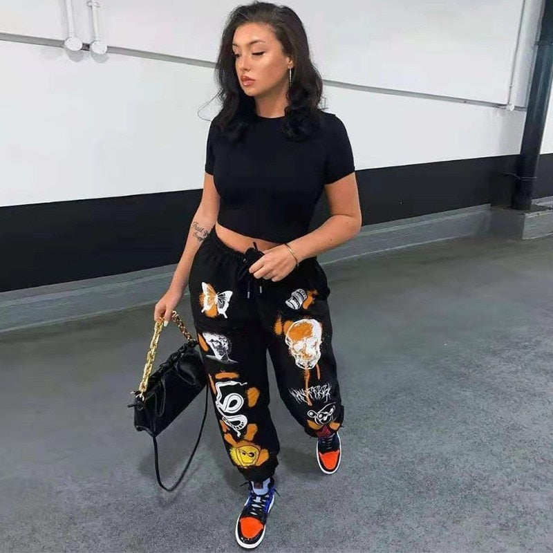 Street Style Harajuku Graphic Prints Jogger Pants - 3 Colors