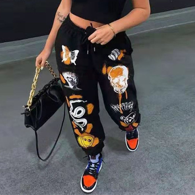 Street Style Harajuku Graphic Prints Jogger Pants - 3 Colors