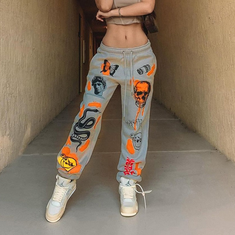 Street Style Harajuku Graphic Prints Jogger Pants - 3 Colors
