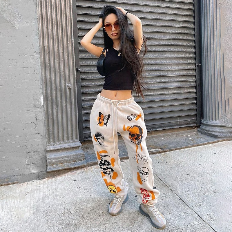 Street Style Harajuku Graphic Prints Jogger Pants - 3 Colors