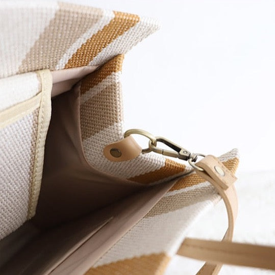 Striped Canvas Shopper Totes  -  3 Colors