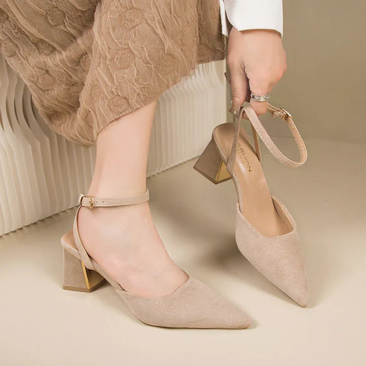 Lace Pointed Toe Elegant Stiletto New Party Low Heel Pumps