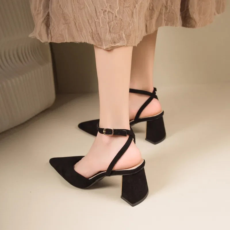 Lace Pointed Toe Elegant Stiletto New Party Low Heel Pumps