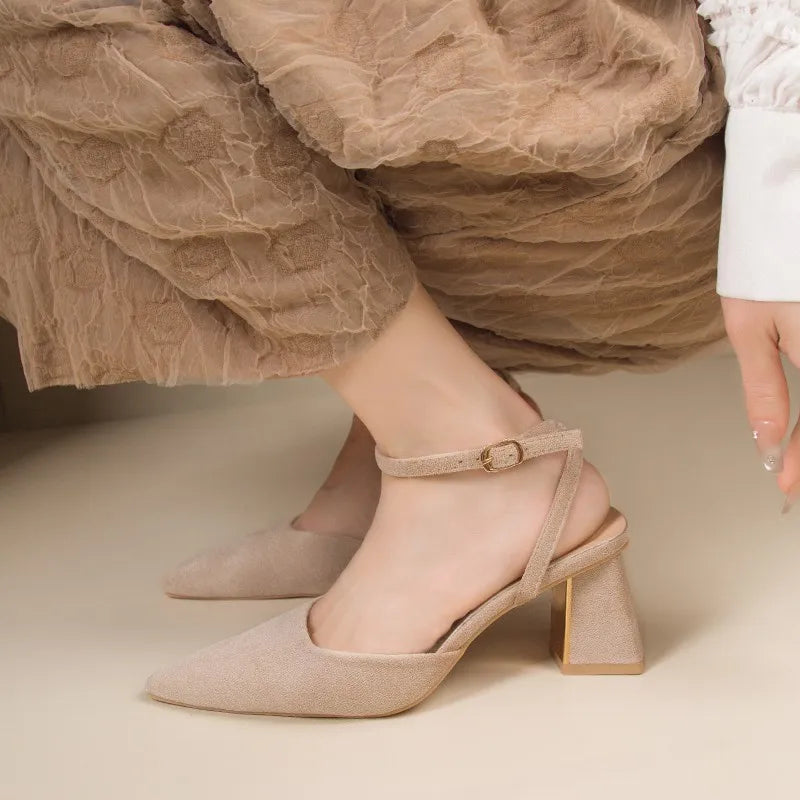 Lace Pointed Toe Elegant Stiletto New Party Low Heel Pumps