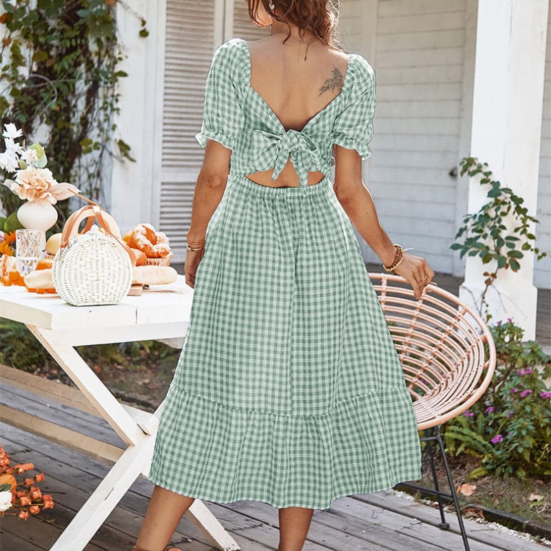 Summer Backless Bow Beach Dress