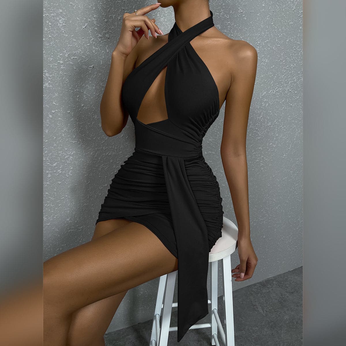 Summer Halter Cross Night Club Dress