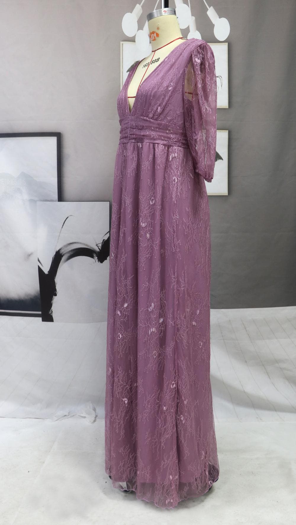 Summer V-Neck Full Sleeve Long Party Dress