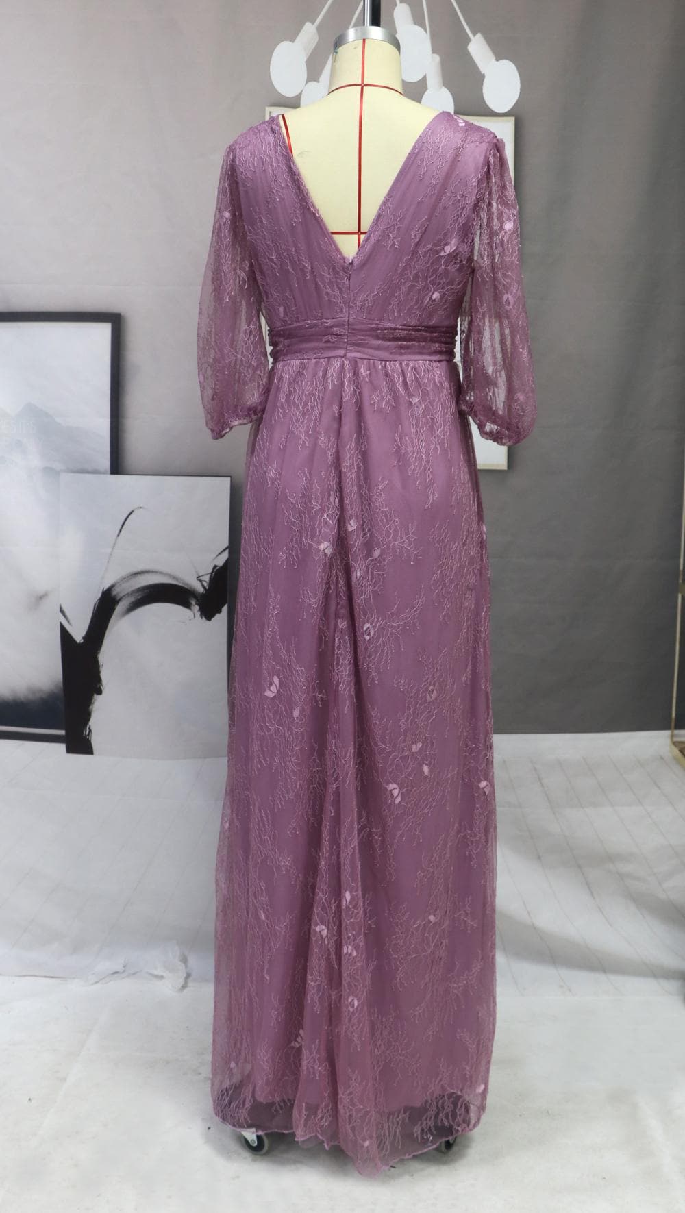 Summer V-Neck Full Sleeve Long Party Dress