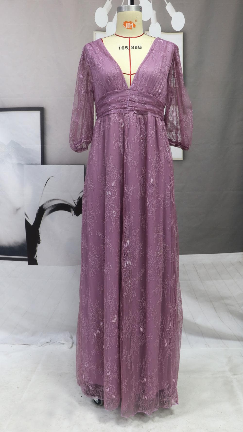 Summer V-Neck Full Sleeve Long Party Dress