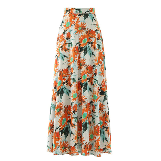 Sunflower Prints Maxi Flare Skirts