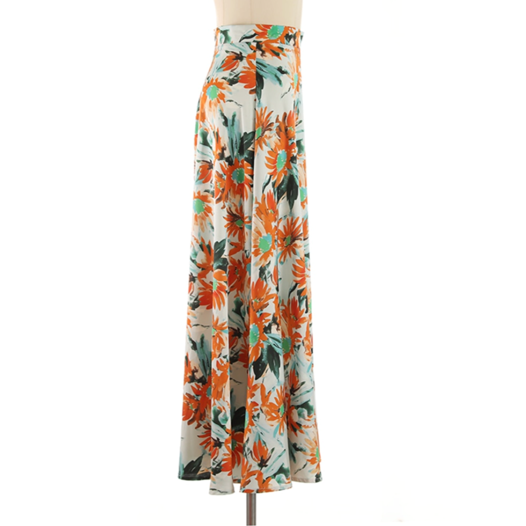 Sunflower Prints Maxi Flare Skirts