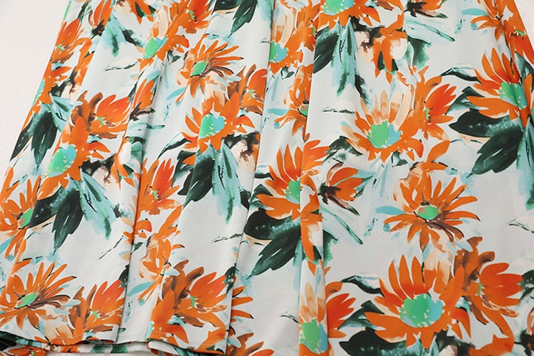 Sunflower Prints Maxi Flare Skirts