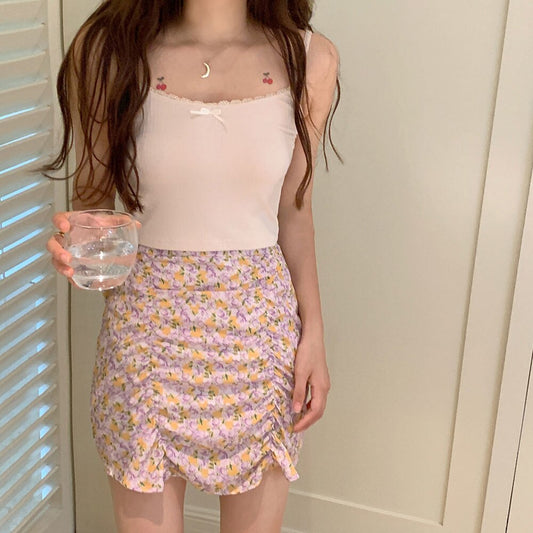 Sweet Bow Lace Off Shoulder Basic Knitted Top